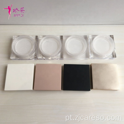 Frasco para cosméticos em formato quadrado Frasco para pó solto com filtro